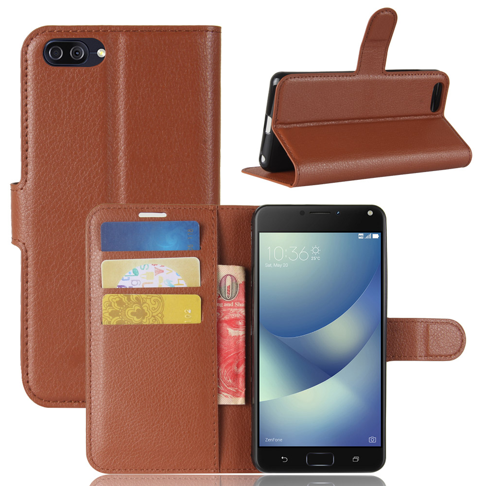 Case Asus Zenfone 4 Max ZC520KL #เคสสไตล์กระเป๋าสตางค์หนัง PU ผิวลิ้นจี่ หลากหลายสีสัน