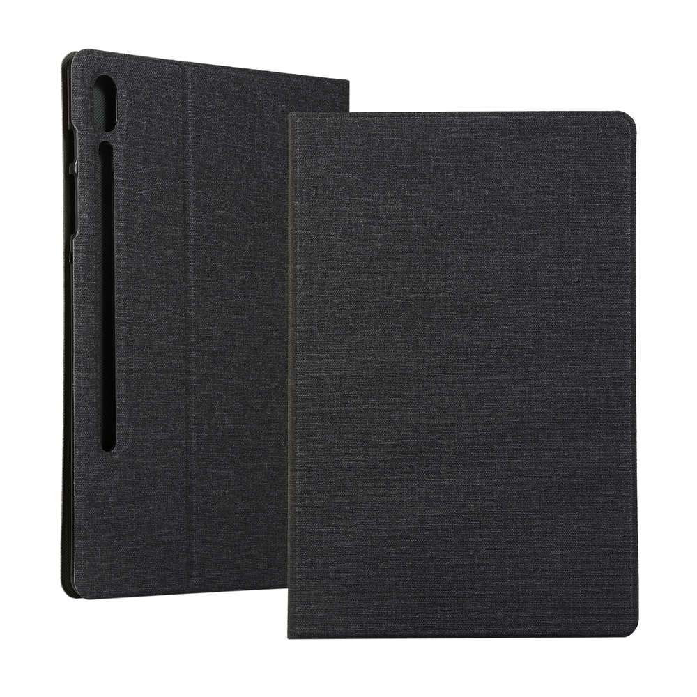 Case Samsung Galaxy Tab S7 SM-T870 SM-T875 #เคสฝาพับผิวเคลือบ Cloth Coated Leather Stand Flip