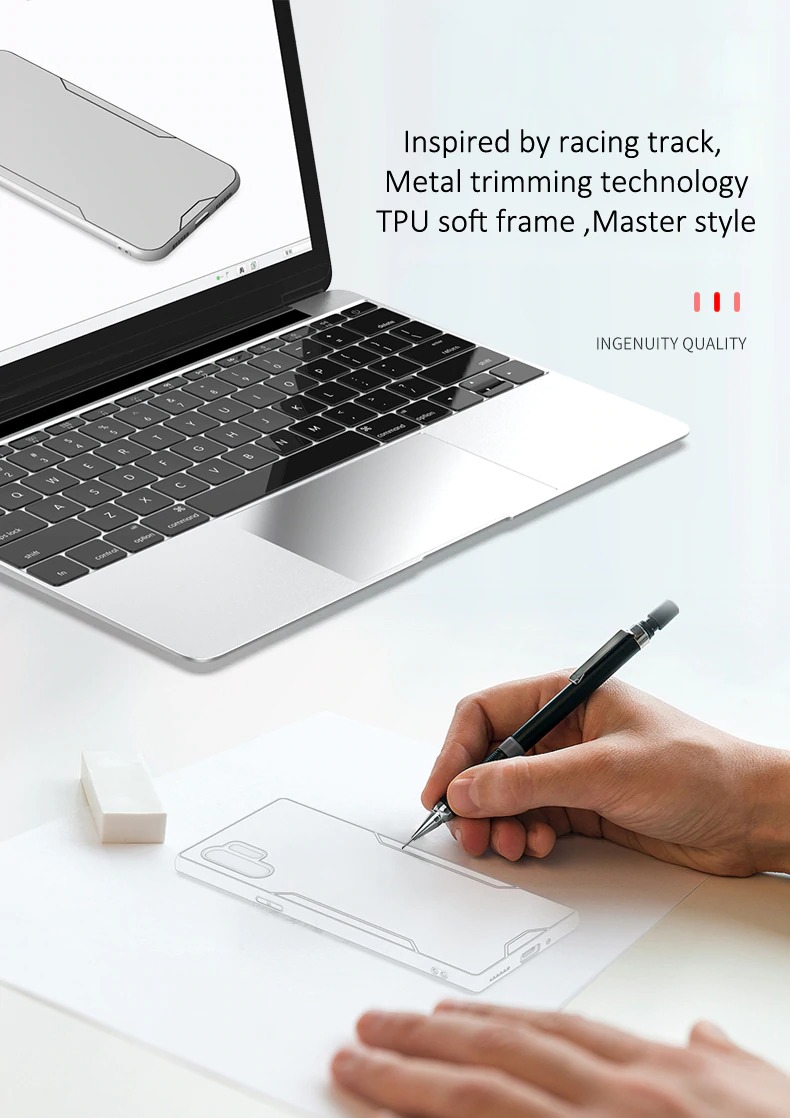 เคส Samsung Galaxy Note 10 #เคสฝาหลังไฮบริด Metal +TPU Shockproof metal back plate Phone Back Cover