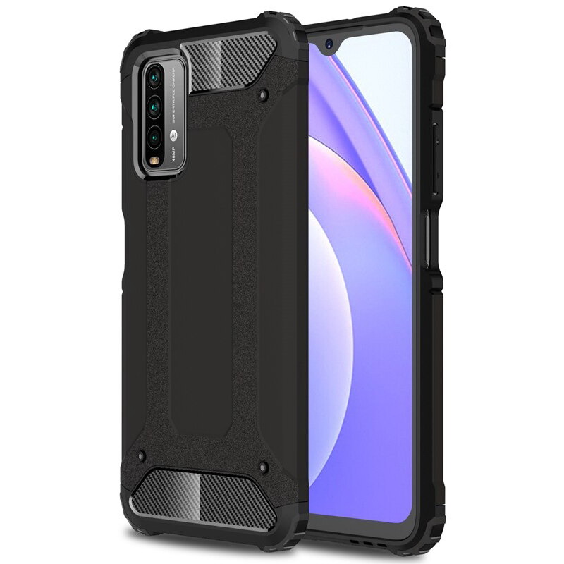 เคส Redmi 9T #เคสฝาหลังเกราะป้องกัน ไฮบริด พลาสติก+TPU Heavy Duty Rugged Hybrid