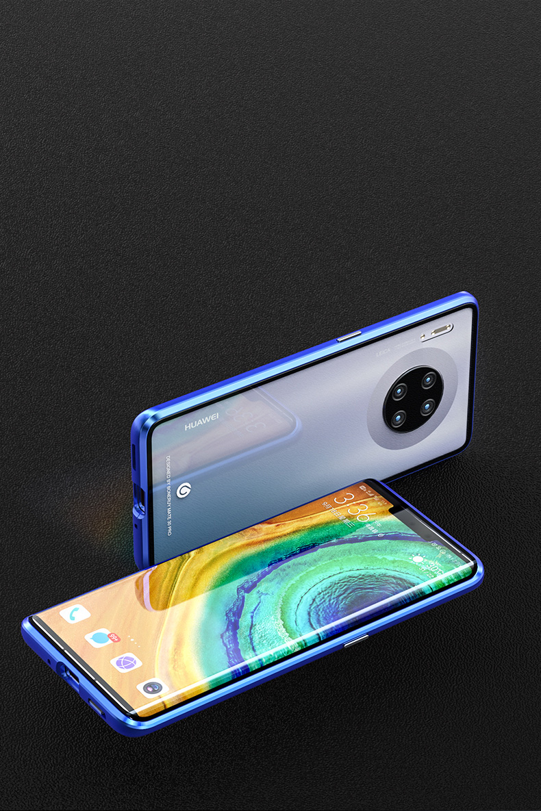 เคส Huawei Mate 30 Pro #เคสฝาครอบกระจกขอบโลหะดูดซับแม่เหล็ก Fully Protection Magnetic Adsorption Glass Metal Phone Protective