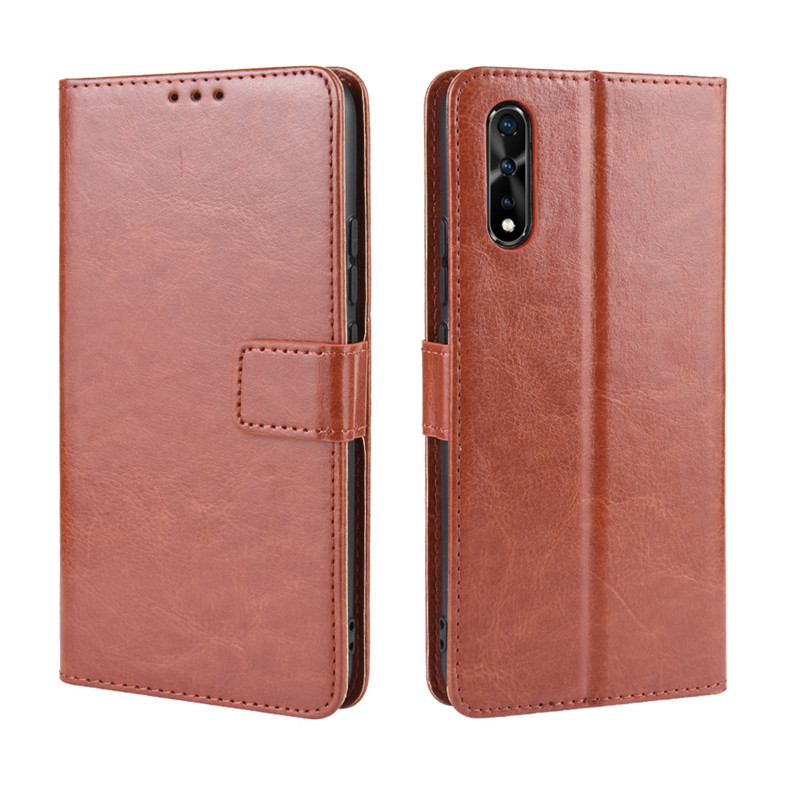 เคส Vivo S1 #เคสฝาพับหนัง PU ผิวหนังม้า Crazy Horse Texture Leather Wallet