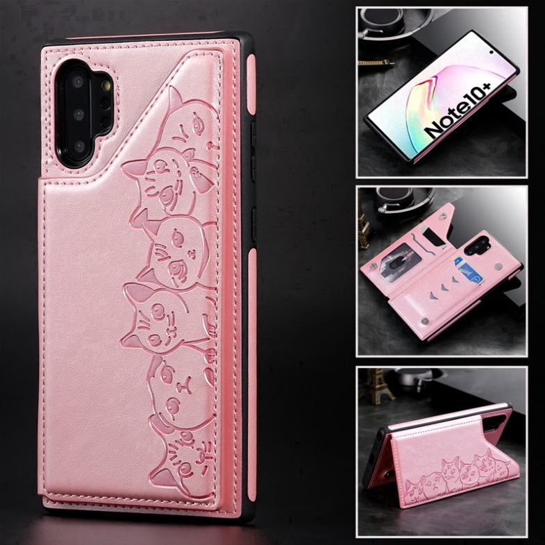 Case Samsung Galaxy Note 10+ #เคสฝาหลัง TPU เคลือบหนัง PU มีที่เก็บบัตร PU Leather Coated TPU Card Holder