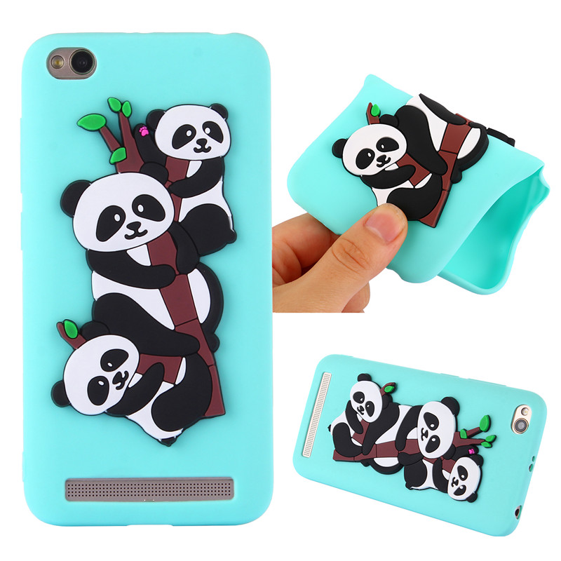 เคส Xiaomi Redmi 5A #เคสฝาหลังนิ่มลายหมีแพนด้า 3D น่ารักๆ Bamboo TPU Gel