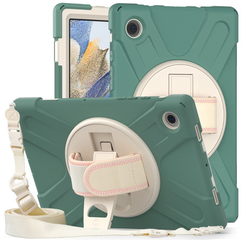 เคส Samsung Galaxy Tab S8+ 5G 12.4" #เคสฝาหลังกันกระแทกมีที่สวมมือพร้อมสายคล้องไหล่