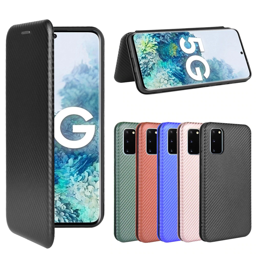 เคส Samsung Galaxy S20 FE/S20 FE 5G #เคสฝาพับลายคาร์บอนไฟเบอร์มีช่องใส่การ์ด Carbon Fiber Wallet Card Slot Magnet Stand Phone Cover
