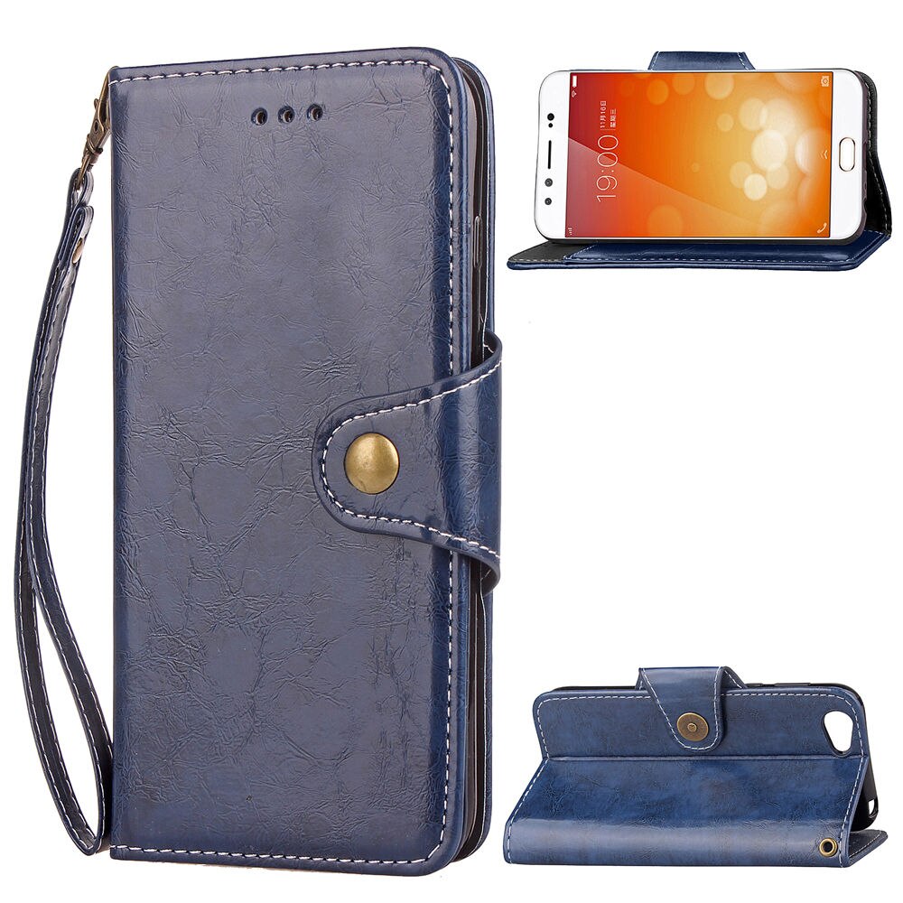 เคส Vivo X9 Plus #เคสฝาพับสไตล์กระเป๋าสตางค์ Business Style Vintage Leather Wallet