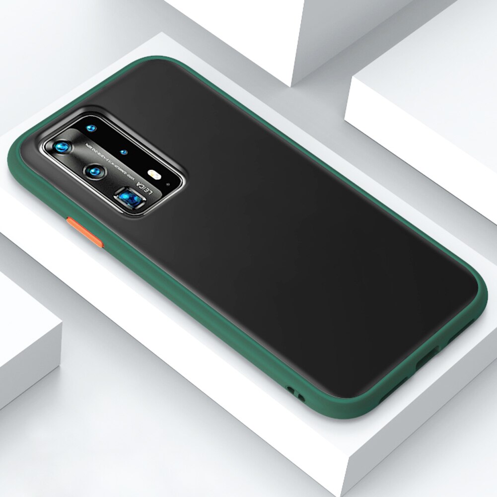 Case Huawei P40 Pro #เคสฝาหลังซิลิโคนโปร่งแสงขอบนิ่ม Frosted Translucent Silicone Case