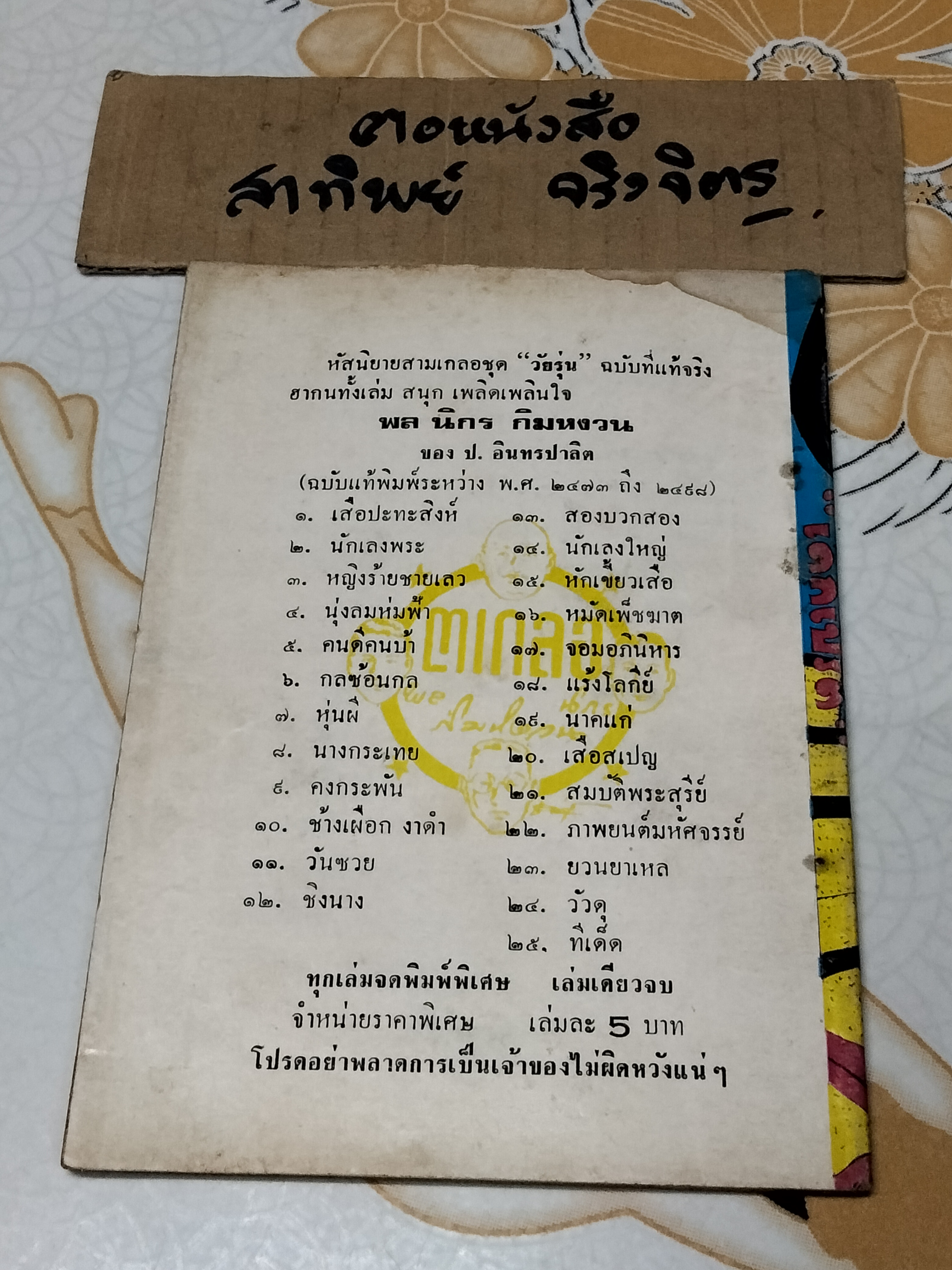 เด็กเปรต - พล นิกร กิมหงวน ชุด "วัยรุ่น" ปกอ่อน สนพ.บรรณาคาร ราคาปก 7 บ.