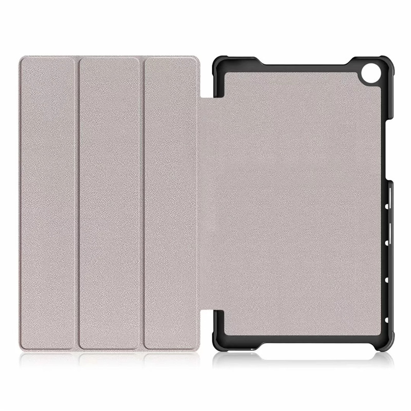 เคส Huawei MediaPad M5 Lite 8 #เคสฝาพับสามพับหนัง PU ผิวลิ้นจี่ Litchi Skin PU Leather Tri-fold Stand Tablet Cover