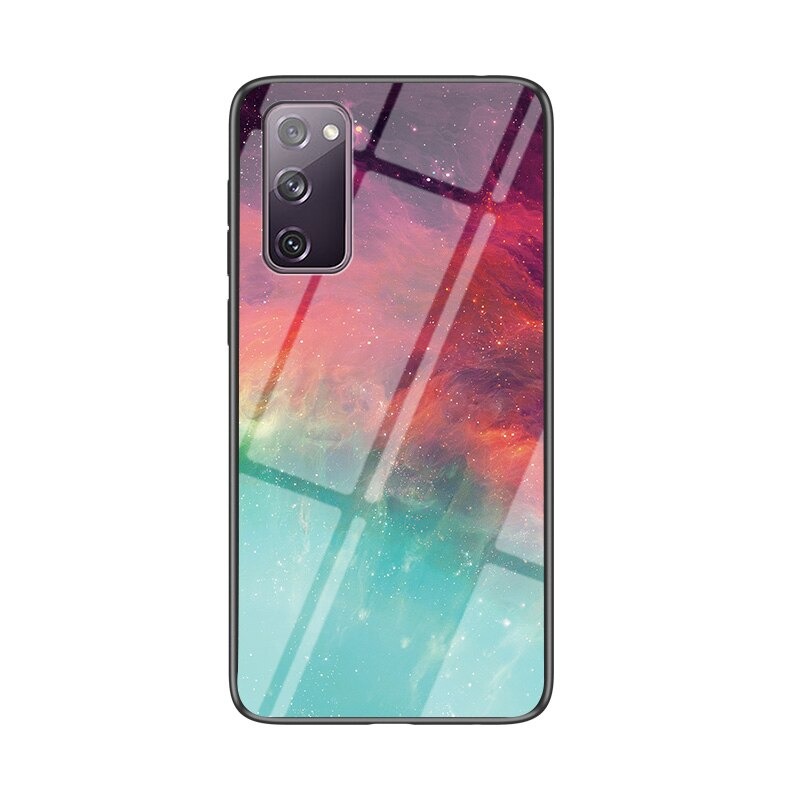 เคส Samsung Galaxy Note 20 / Note 20 5G #เคสฝาหลัง Gradient Color Glass + PC + TPU Hybrid Case