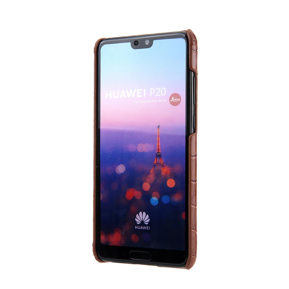 Case Huawei P20 Pro #เคสฝาหลังรูปแบบลายผิวจระเข้หนังแท้คุณภาพดี Crocodile Texture Genuine Leather Coated