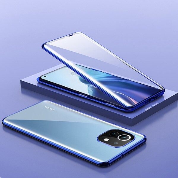 Case Xiaomi Mi 11 #เคสกระจกขอบโลหะประกบแม่เหล็กหน้าหลังมีป้องกันเลนส์กล้อง Fully Protection Magnetic Adsorption Glass Metal Phone Protective Built-in Camera Protection