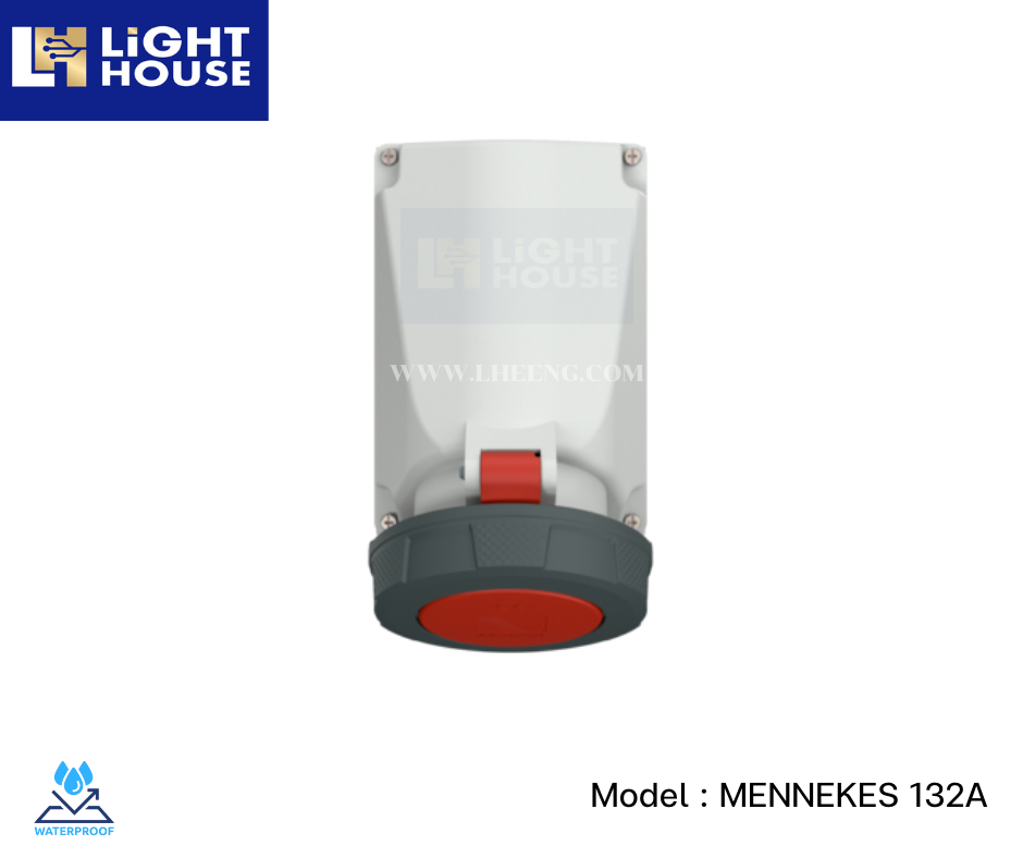 MENNEKES 132A ปลั๊กตัวเมียติดพนัง (3P+E) 63A 400V IP67