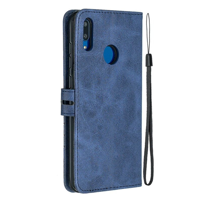 เคส Huawei Y7 2019 #เคสแบบฝาพับสไตล์กระเป๋าสตางค์หนัง PU มีสายคล้องมือ