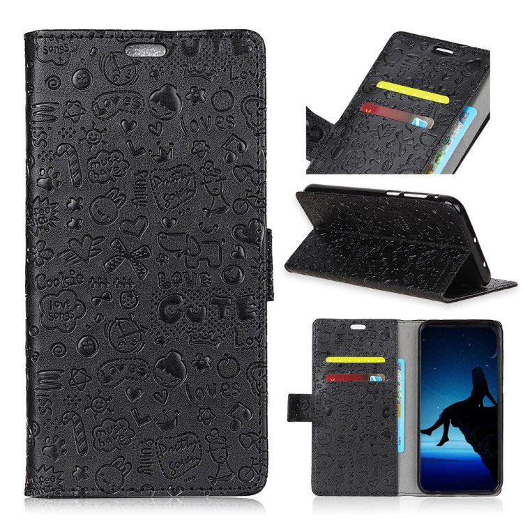 เคส Huawei nova 4 #เคสฝาพับลายการ์ตูน Graffiti น่ารักๆสีสันสดใส