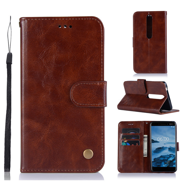 Case Nokia 6 (2018) #เคสฝาพับพรีเมี่ยมแบบกระเป๋าสตางค์ หนัง PU Vintage