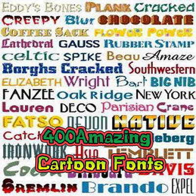 400 Amazing Cartoon Fonts ( 1 CD )