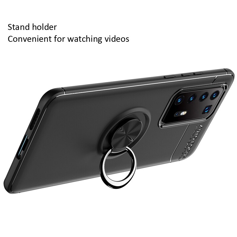 Case Huawei P40 Pro#เคสฝาหลัง TPU Finger Ring Kickstand (แผ่นโลหะแบบ Built-in)