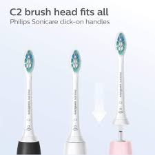 Philips® Sonicare C2 Optimal Plaque Control Toothbrush Head Model HX9023/65 ฟิลิปส์ หัวแปรงสีฟันไฟฟ้าโซนิค แพ็ก 3 ชิ้น หัวแปรงเปลี่ยนแปรงไฟฟ้า รีฟิวหัวแปรง แปรงได้ลึกทุกซอกทุกมุม นุ่มนวล สะอาดกว่าแปรงทั่วไป