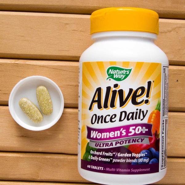 (Pre Order) Nature's Way® Alive!® Once Daily Women's 50+ Multi-Vitamin 60 Tablets Premium Formula - Ultra Potency วิตามินสำหรับผู้หญิงวัย 50+ ที่สมบูรณ์ที่สุด รวมสารอาหารกว่า 60 ชนิด