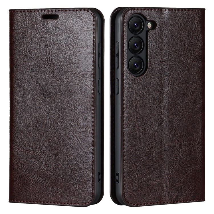 Case Samsung Galaxy S23+ 5G #เคสฝาพับหนังแท้แบบกระเป๋าสตางค์คุณภาพดี Crazy Horse Genuine Leather Cover