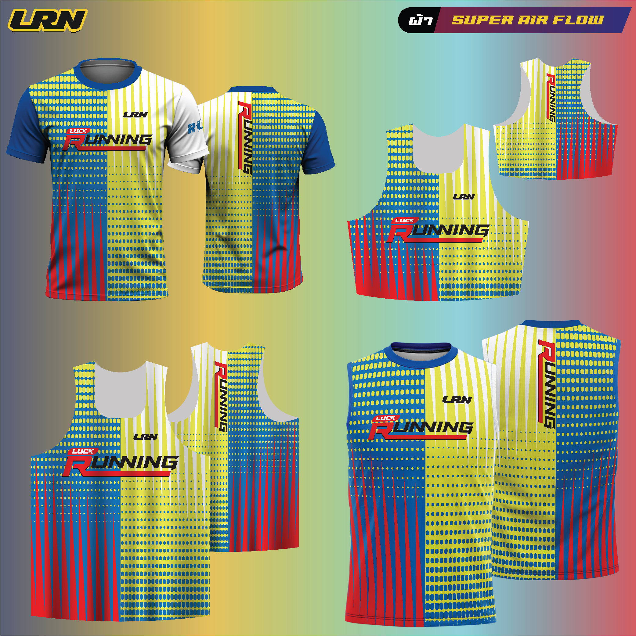 เสื้อวิ่งพิมพ์ลาย LRN เนื้อผ้า Super Air Flow (SF02)