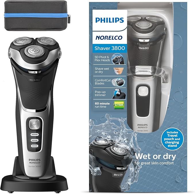 Philips® Norelco Shaver 3800 Rechargeable Wet & Dry For great Skin Comfort Medel S3311/85 ฟิลิปส์ เครื่องโกนหนวดไฟฟ้า