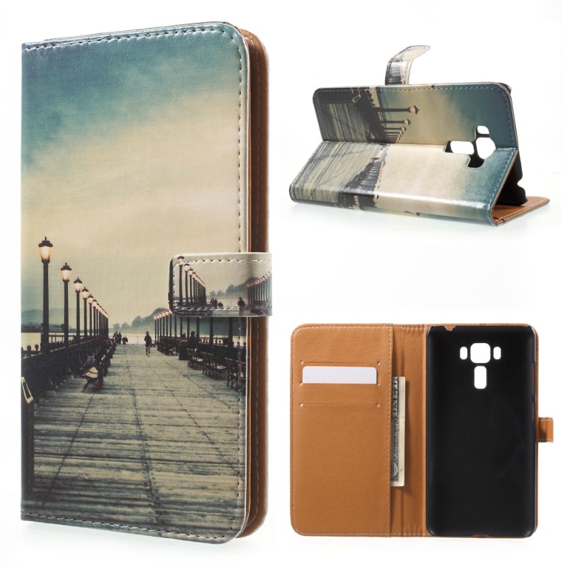 เคส Asus Zenfone 3 Laser ZC551KL #เคสหนังฝาพับ Patterned Leather Wallet Magnetic Cover
