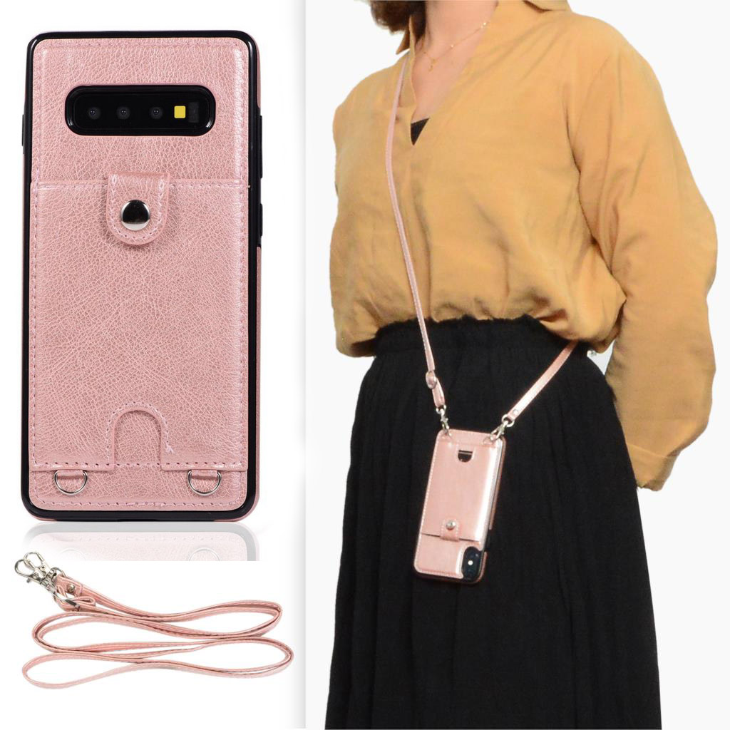 Case Samsung Galaxy S10 #เคสฝาหลัง TPU หุ้มหนัง PU พร้อมสายคล้อง