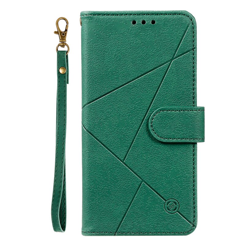 เคส Samsung Galaxy A72 / A72 5G #เคสฝาพับแบบกระเป๋าสตางค์สไตล์เรขาคณิตพร้อมสายคล้อง (สินค้าตัวอย่าง สินค้าจริงตรงตามรุ่น)