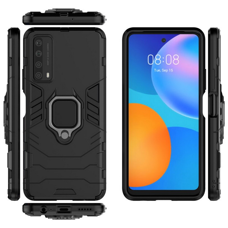 Case Huawei Y7a #เคสฝาหลังพลาสติกแข็ง +TPU Hybrid Case มีแหวนสวมนิ้วโลหะ