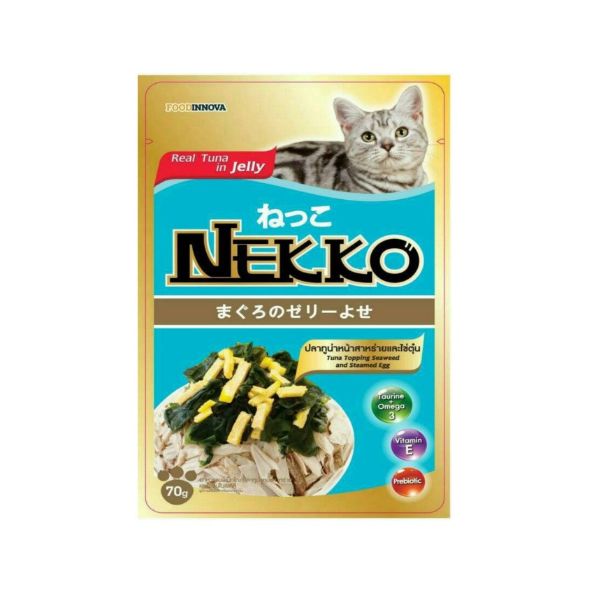 Nekko(เนกโกะ) เปียกซอง รสทูน่า+สาหร่าย+ไข่ตุ๋น