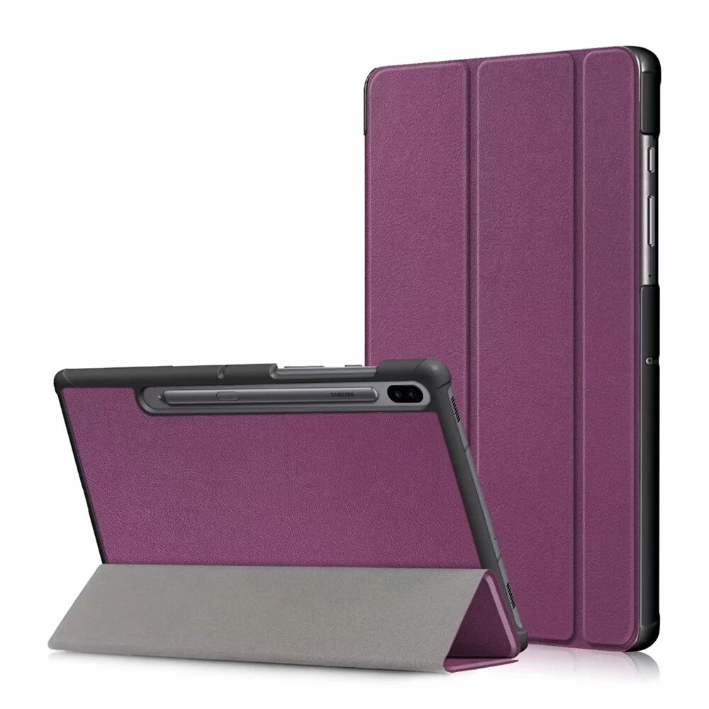 Case Samsung Galaxy Tab S6 T860 T865 #เคสฝาพับสามพับหนัง PU ผิวลิ้นจี่ Litchi Skin PU Leather Tri-fold Stand Tablet Cover