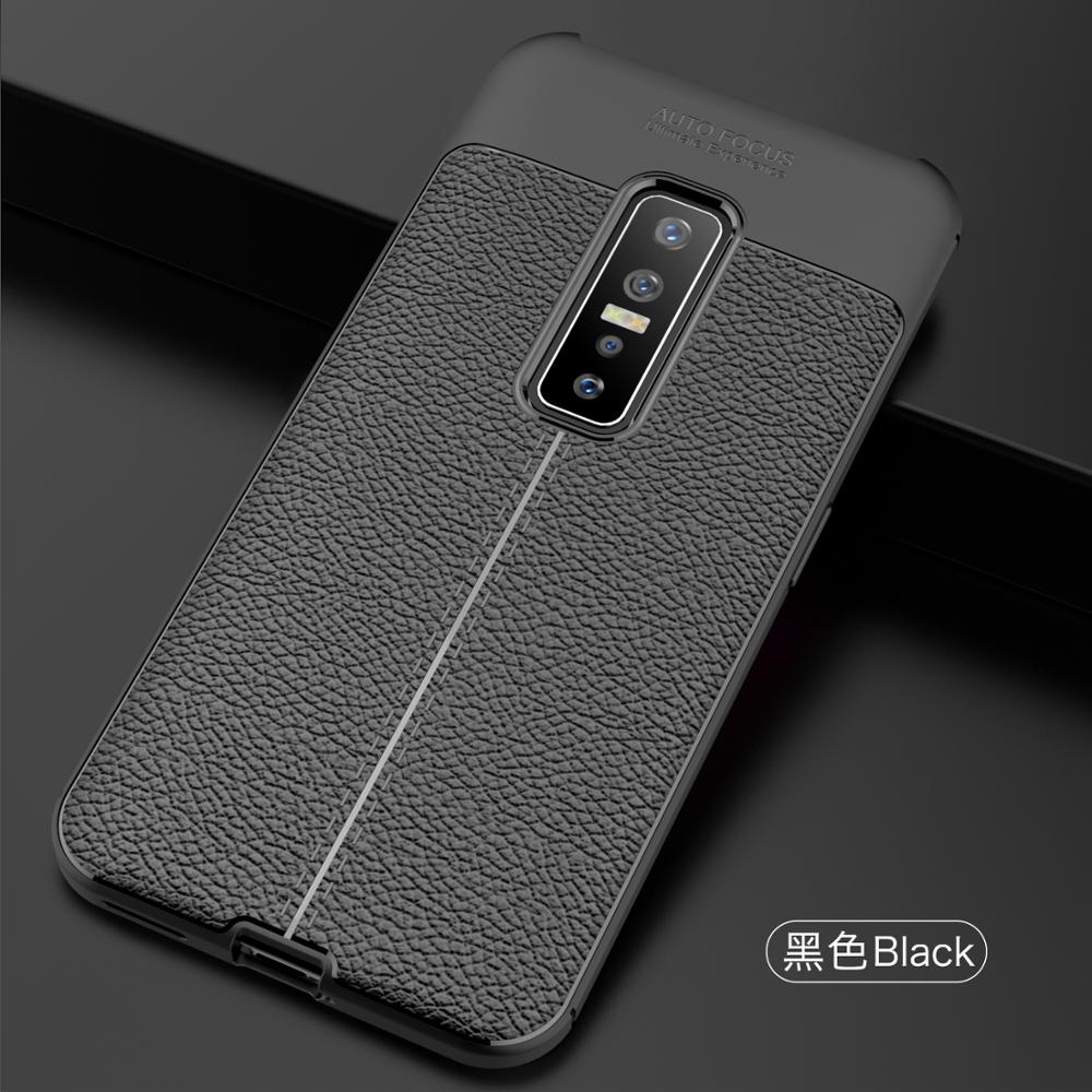 เคส Vivo V17 Pro #เคสฝาหลัง TPU ผิวลิ้นจี่ช่วยป้องกันลายนิ้วมือและกันลื่นได้ดี