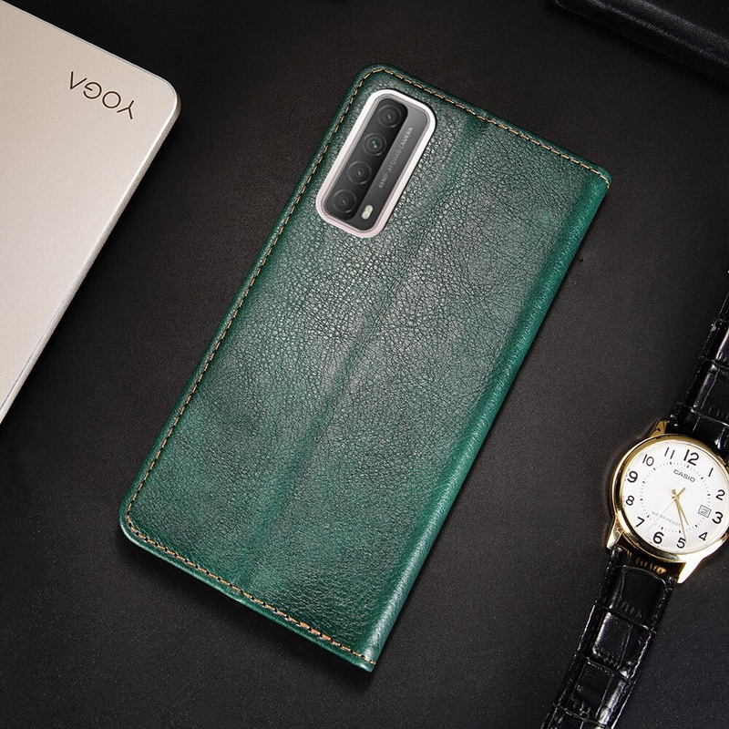 Case Huawei Y7a #เคสฝาพับหนัง PU มีช่องเสียบบัตร ฝาปิดแม่เหล็กดูดซับอัตโนมัติ
