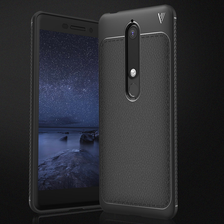 Case Nokia 6.1 (2018) #เคสฝาหลัง LENUO Litchi Skin Leather Coated TPU ลายเคลือบหนัง PU คุณภาพดี