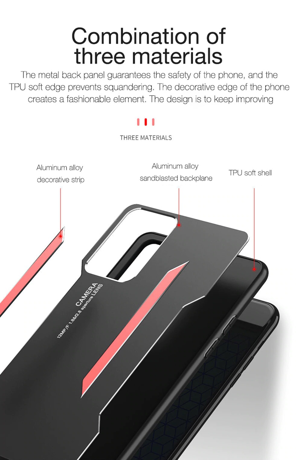 Case Samsung Galaxy Note 20 Ultra / Note 20 Ultra 5G#เคสฝาหลังไฮบริด Metal +TPU Shockproof metal back plate Phone Back Cover