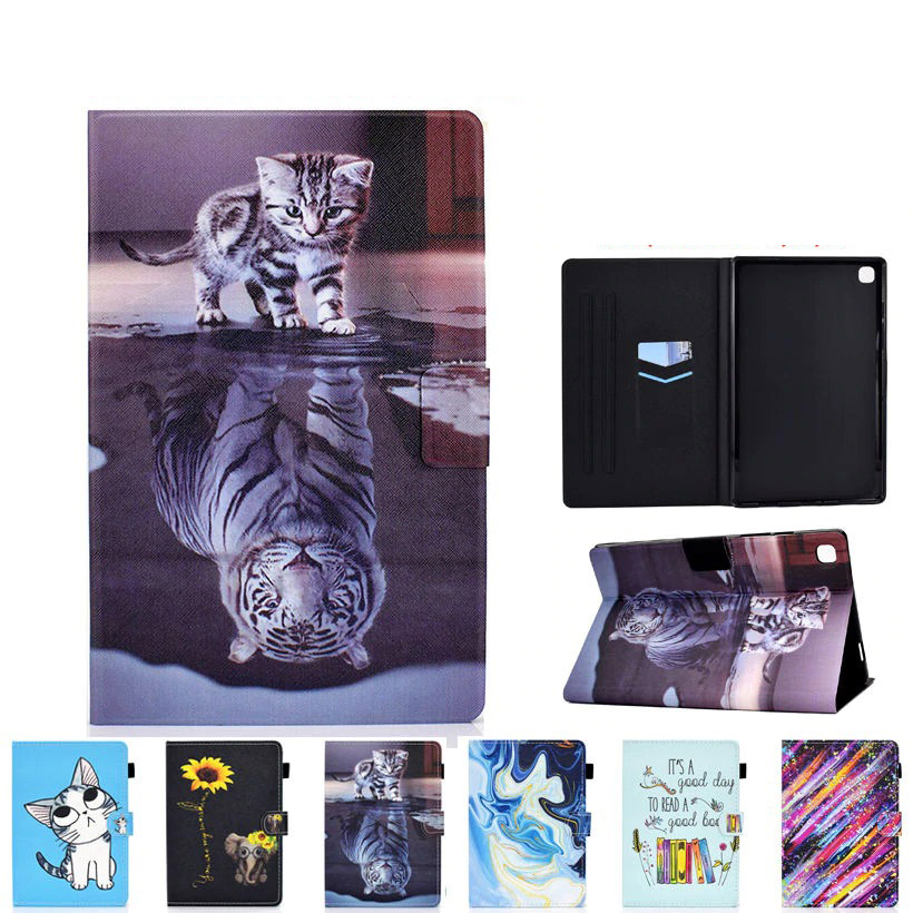 Case Samsung Galaxy Tab A7 10.4" 2020 (T500,T505,T507) #เคสฝาพับหนัง PU พิมพ์ลาย Pattern Printing Stand Leather