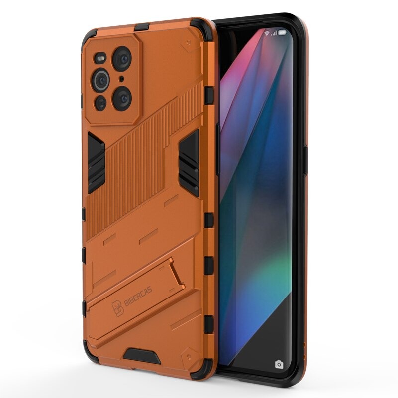 เคส OPPO Find X3 Pro #เคสฝาหลังพลาสติก ไฮบริด TPU + Kickstand