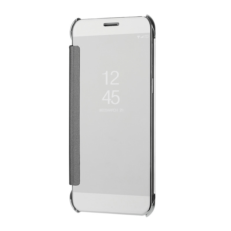 เคส Samsung Galaxy J7 Plus #เคสฝาพับผิวเคลือบเงา Plating Mirror Surface View Window #เคสคุณภาดีราคาถูก