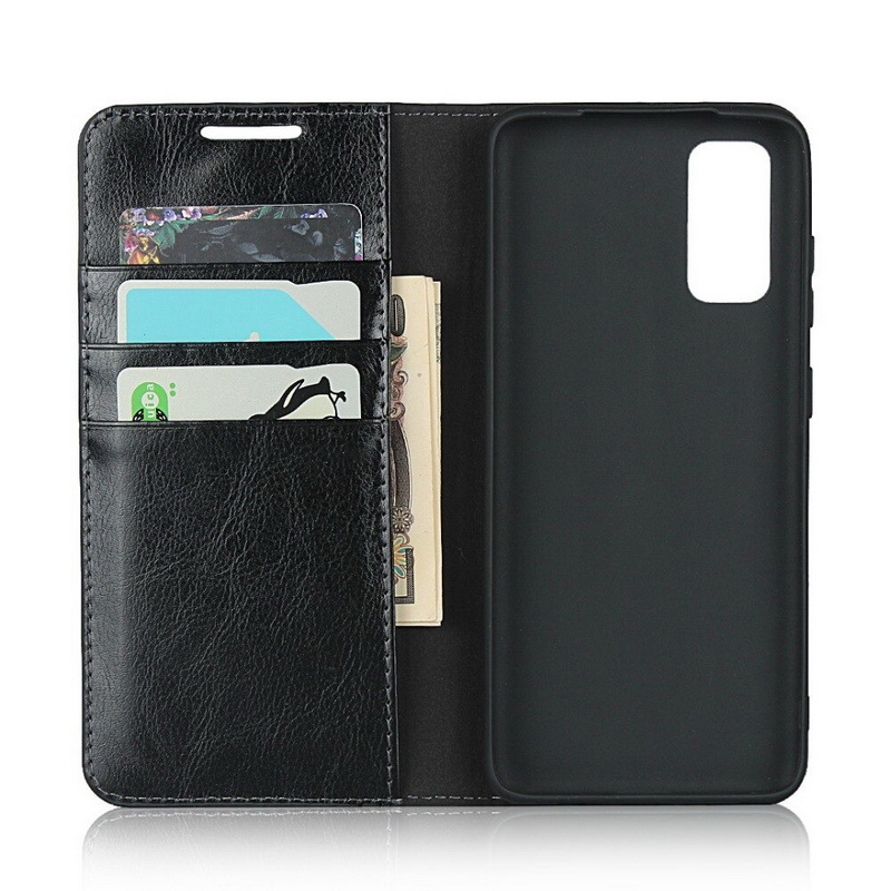 Case Samsung Galaxy S20 FE/S20 FE 5G #เคสฝาพับหนังแท้แบบกระเป๋าสตางค์คุณภาพดี Crazy Horse Genuine Leather Cover
