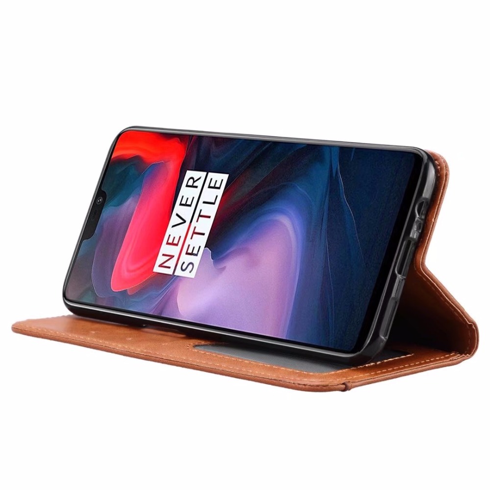 เคส OnePlus 6 #เคสกระเป๋าสตางค์หนัง PU มีช่องเสียบบัตรคุณภาพดี