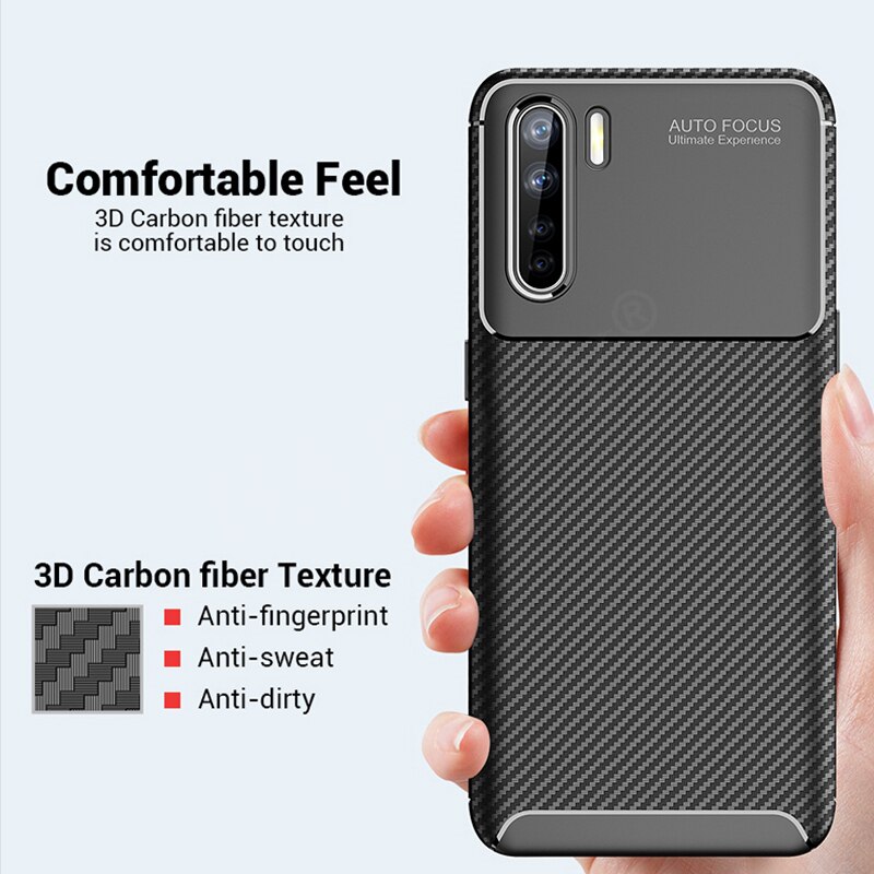 เคส OPPO A91 #เคสฝาหลังนิ่ม Carbon Fiber Drop Resistant TPU