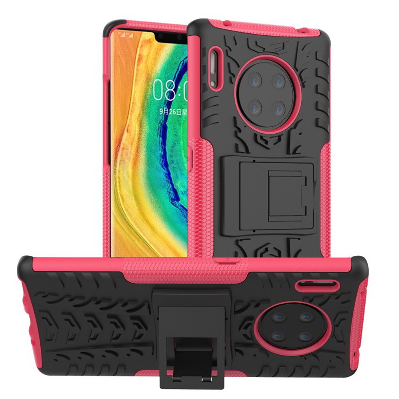 Case Huawei Mate 30 Pro #เคสฝาหลังกันลื่น Cool Tyre Pattern Kickstand (PC + TPU)