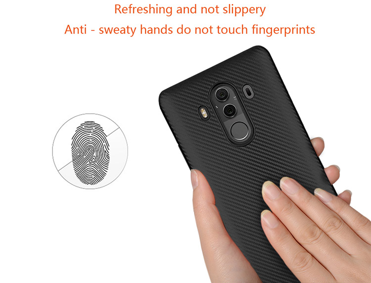 เคส Huawei Mate 10 Pro #เคสฝาหลังนิ่ม Carbon Fiber Texture Soft TPU Protective