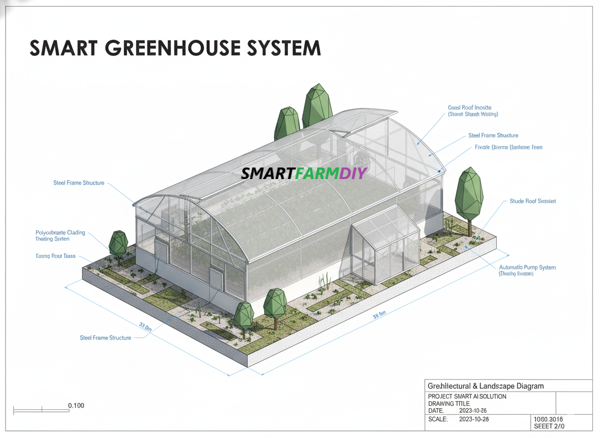 รับออกแบบผังฟาร์มโรงเรือนปลูกพืช แบบ City Future Farming (AI Generative Farming#5)