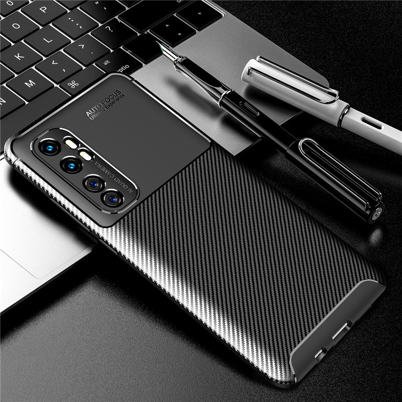 Case Xiaomi Mi Note 10 Lite #เคสฝาหลังนิ่ม Carbon Fiber Anti-drop TPU Protection