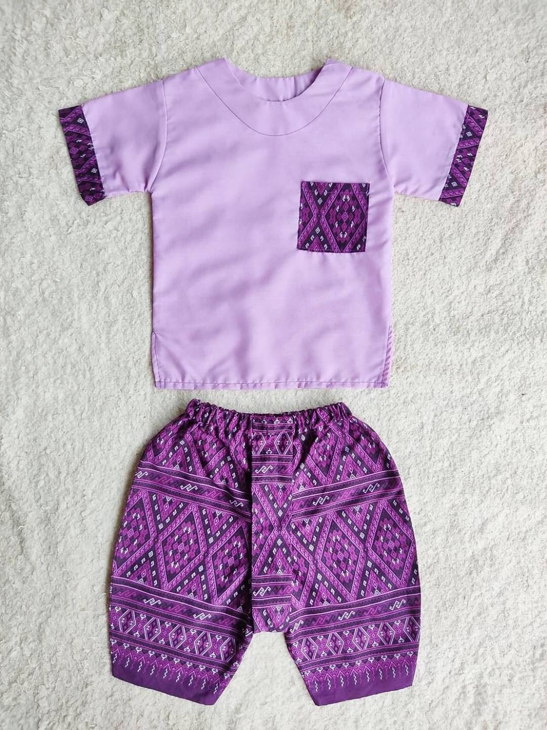 ชุดไทยเด็กชายหญิง เสื้อกับโจง