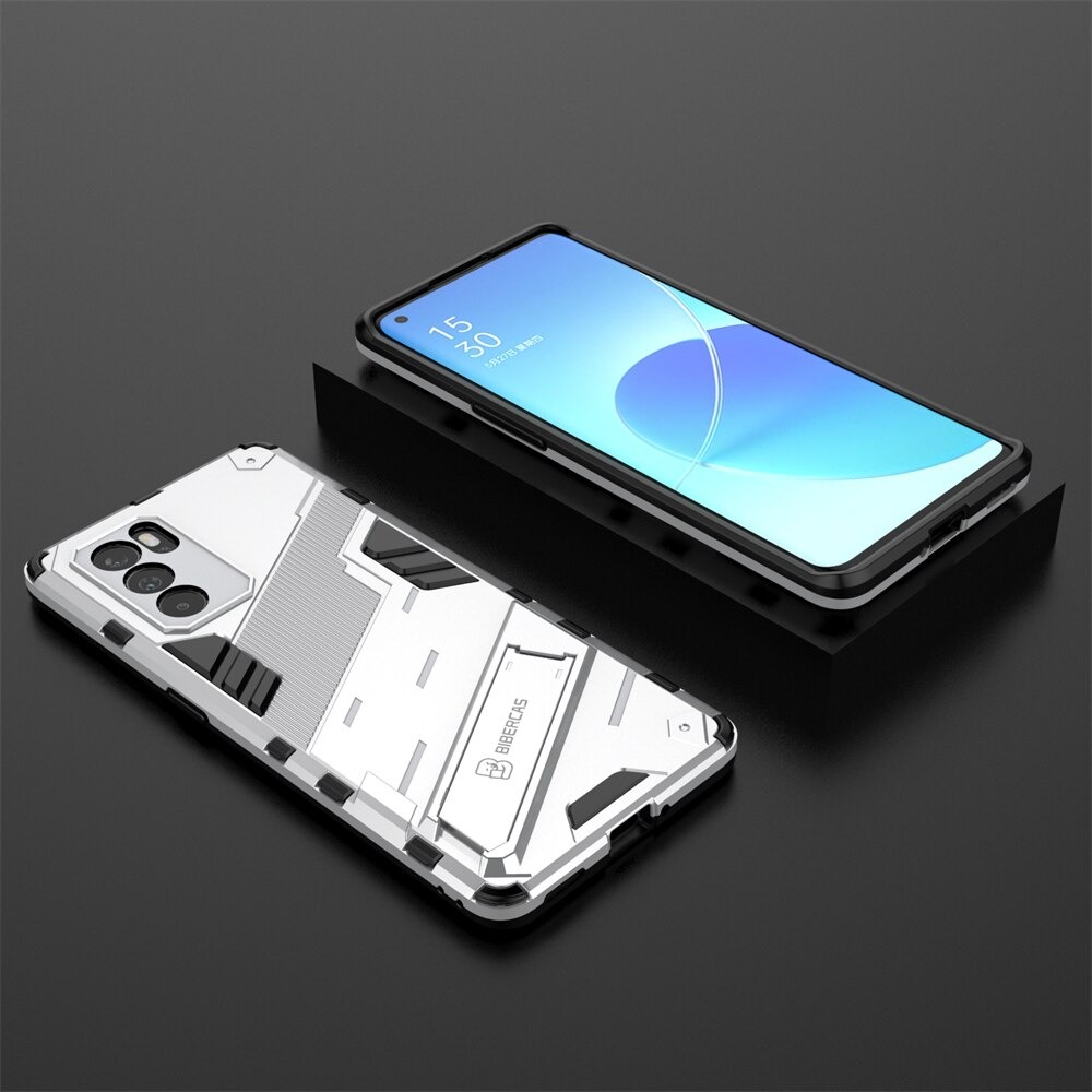 เคส OPPO Reno 6Z 5G #เคสฝาหลังพลาสติก ไฮบริด TPU + Kickstand